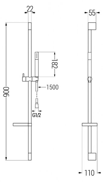 Mexen sprchový set DS70, chróm, 785704583-00