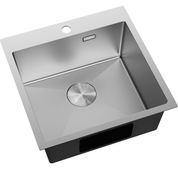 Mexen Solix, 1-komorový nerezový drez 500 x 500 mm, brúsená oceľ, 6407501000-01