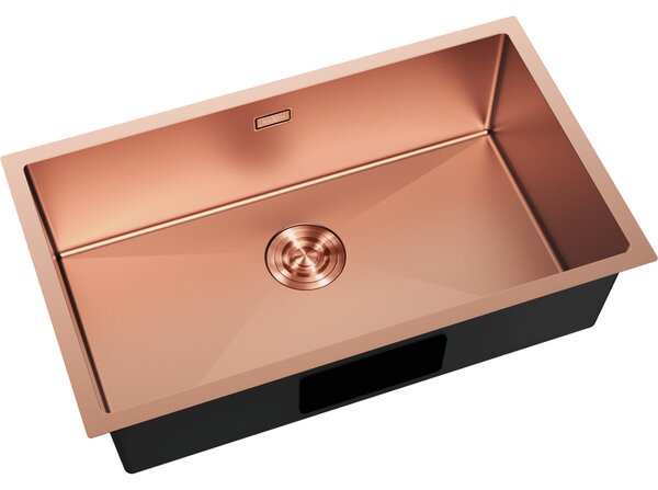 Mexen Trixo, 1-komorový nerezový drez 750 x 440 mm, brúsená meď, 6415751000-65
