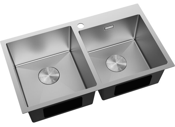Mexen Xorin, 2-komorový nerezový drez 780 x 450 mm, brúsená oceľ, 6441782000-01