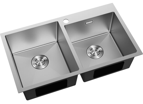 Mexen Xorin, 2-komorový nerezový drez 780 x 450 mm, brúsená oceľ, 6441782000-01