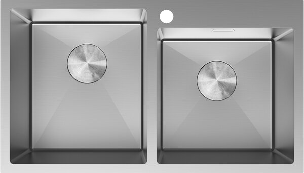 Mexen Xorin, 2-komorový nerezový drez 780 x 450 mm, brúsená oceľ, 6441782000-01
