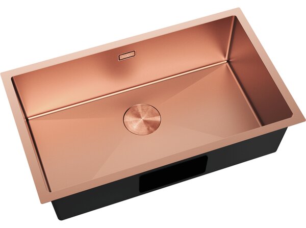 Mexen Trixo, 1-komorový nerezový drez 750 x 440 mm, brúsená meď, 6415751000-65