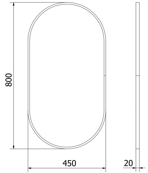 Mexen Loft oválne kúpeľňové zrkadlo 80 x 45 cm, zlatý rám - 9851-080-045-000-50