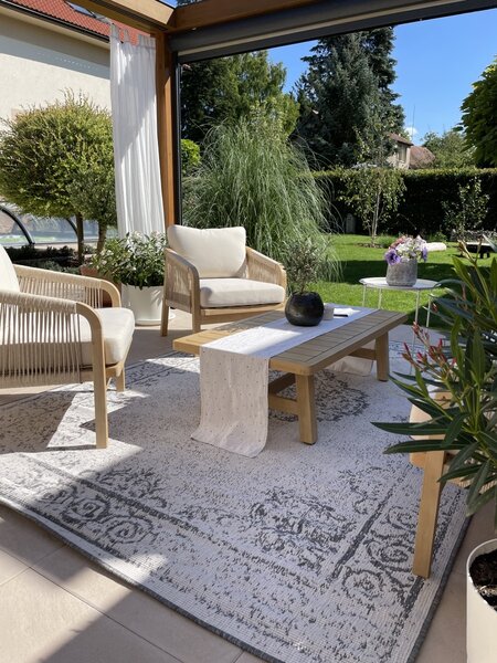 Hanse Home , Kusový koberec Twin Supreme 103870 Grey / Cream – na von aj na doma, 200x290, šedá, chodba / predsieň