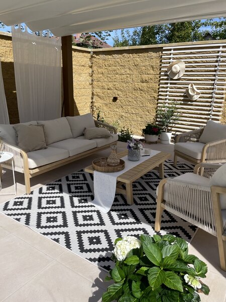 Hanse Home, Kusový koberec Twin-Wendeteppiche 103129 schwarz creme – na von aj na doma, 80x350, čiernobiela, chodba / predsieň