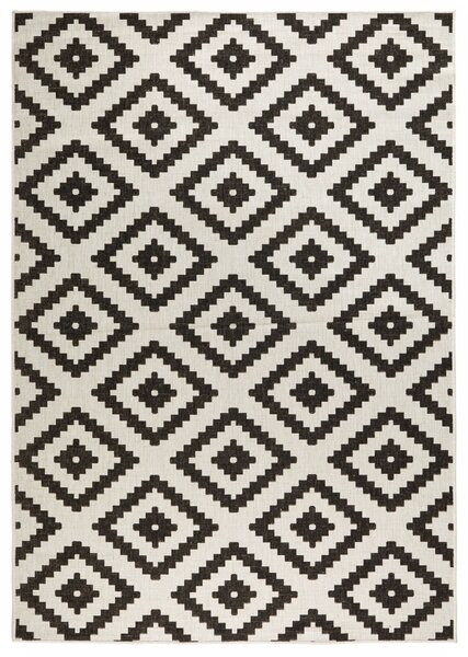 Hanse Home, Kusový koberec Twin-Wendeteppiche 103129 schwarz creme – na von aj na doma, 80x350, čiernobiela, chodba / predsieň