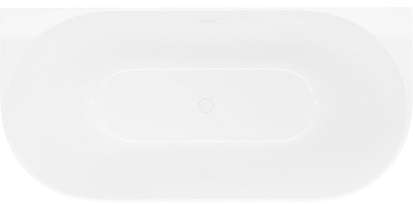 Mexen Oval Slim voľne stojaca vaňa pri stene 170 x 80 cm, biela, biely prepad - 52661708000-20
