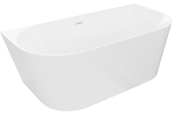 Mexen Oval Slim voľne stojaca vaňa pri stene 170 x 80 cm, biela, biely prepad - 52661708000-20
