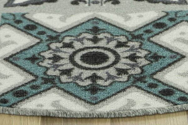 Protišmykový koberec Patchwork tyrkysový