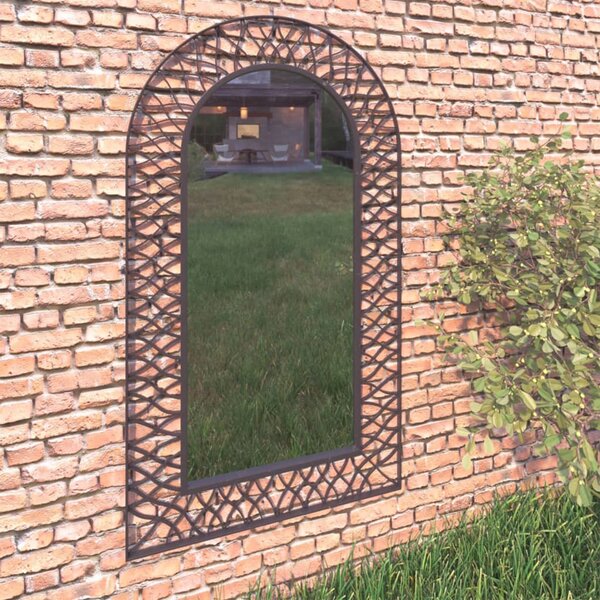 Záhradné zrkadlo klenuté 60x110 cm čierne
