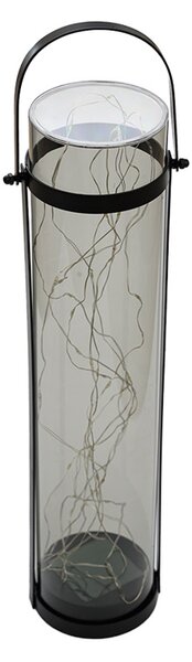 Solárna lampa LANTERN GREY 46 cm sivá