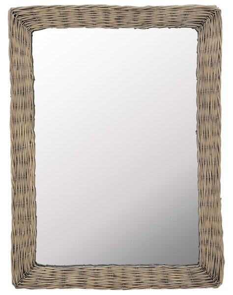 Zrkadlo s prúteným rámom hnedé 60x80 cm