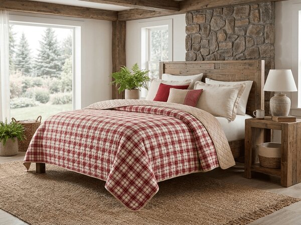 Prehoz na posteľ TARTAN HEART, farebný Rozmer: 170 x 210 cm