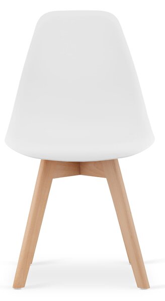 Jedálenský set 1 + 4, stôl RAMOD 100x60 cm biely/dekor dub + biela stolička KITO