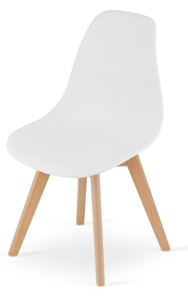 Jedálenský set 1 + 4, stôl RAMOD 100x60 cm biely/dekor dub + biela stolička KITO