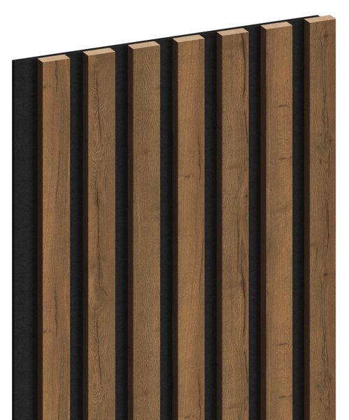 Mexen Lam-F, akustické stenové lamely 275 × 31,5 cm, filc 6 mm, dub moka, S105-275317-2812-074