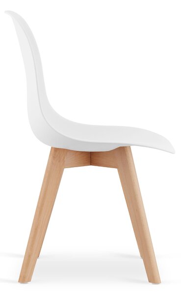Jedálenský set 1 + 4, stôl RAMOD 100x60 cm biely/dekor dub + biela stolička KITO