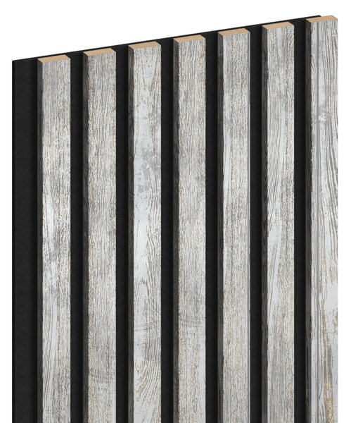 Mexen Lam-F, akustické stenové lamely 275 × 31,5 cm, filc 6 mm, dub bielený, S105-275317-2812-064