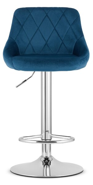 Modrá barová stolička VELVET KAST