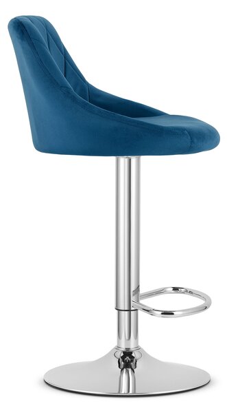 Modrá barová stolička VELVET KAST