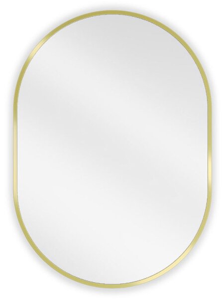 Mexen Loft oválne kúpeľňové zrkadlo 70 x 50 cm, zlatý rám - 9851-070-050-000-50