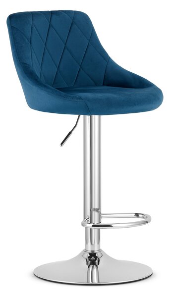 Modrá barová stolička VELVET KAST