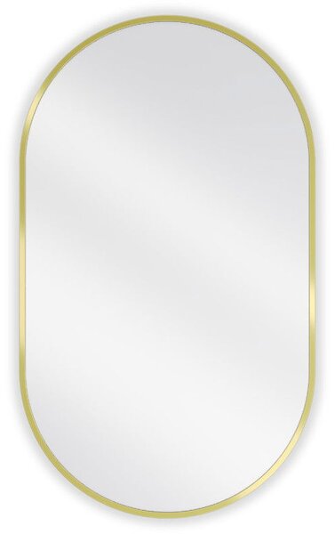 Mexen Loft oválne kúpeľňové zrkadlo 85 x 50 cm, zlatý rám - 9851-085-050-000-50
