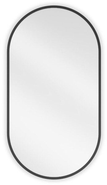Mexen Loft oválne kúpeľňové zrkadlo 75 x 40 cm, čierny rám - 9851-075-040-000-70