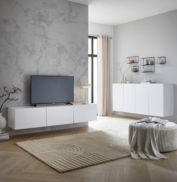 NÍZKA KOMODA, biela, 180/36,7/42 cm Hom`in - Online Only drobný nábytok, Online Only