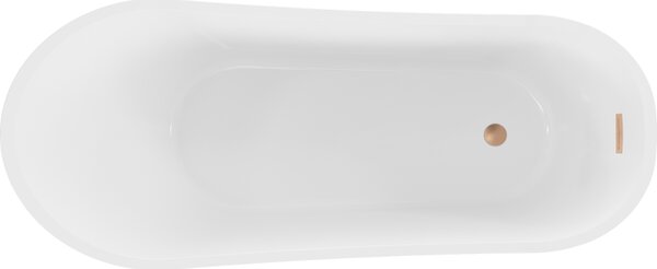 Mexen Alta, voľne stojaca vaňa 170 x 75 cm, biela-čierna, zlatý prepad, 52141707575-G
