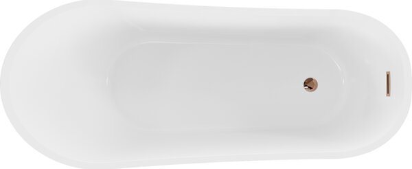Mexen Alta, voľne stojaca vaňa 170 x 75 cm, biela, ružové zlato prepad, 52141707500-60