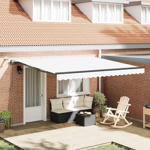 Maison Exclusive - Textília na slnečník s Biela 400 × 350 cm Polyester