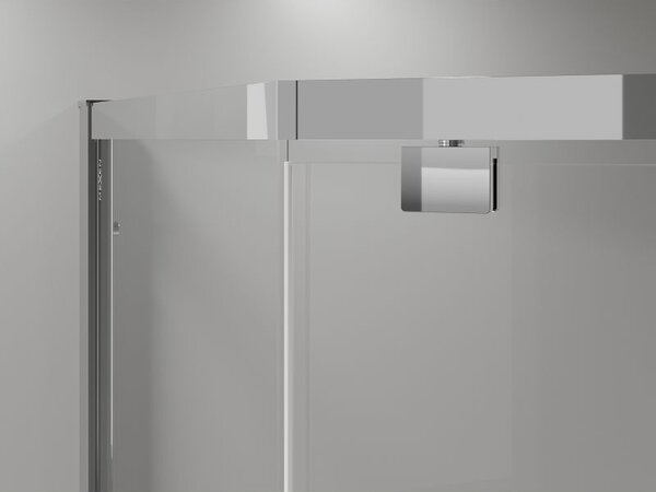 Mexen Exo penta hranatá sprchová kabína s otočnými dverami 80 x 80 cm, transparentná, chróm - 812-080-080-01-00