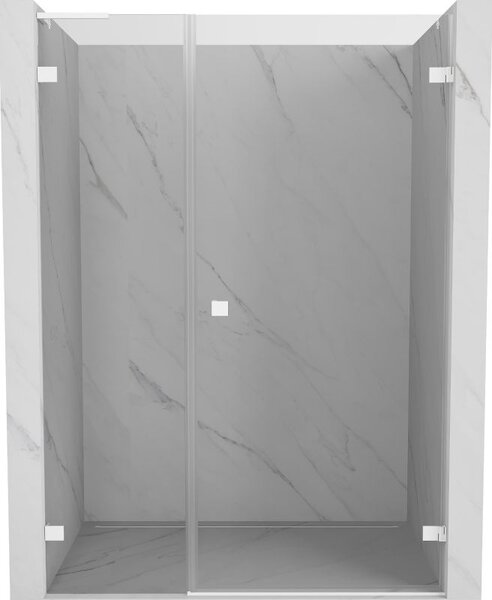 Mexen Lunar-B L pravé sprchové dvere otváracie 120 cm, transparentné, biele - 832SL-120-050-20-00-P