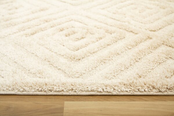 Koberec Berber 7061 Romby 3D ivory / slonová kosť / krémový