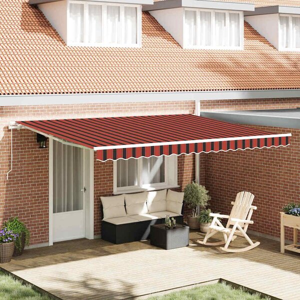 Maison Exclusive - Markíza Oranžová a hnedá 450 x 350 x 165 cm Polyester