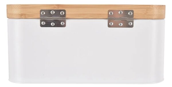 Orion Chlebník WHITELINE, plech/bambus, 30 x 19,5 x 14,5 cm