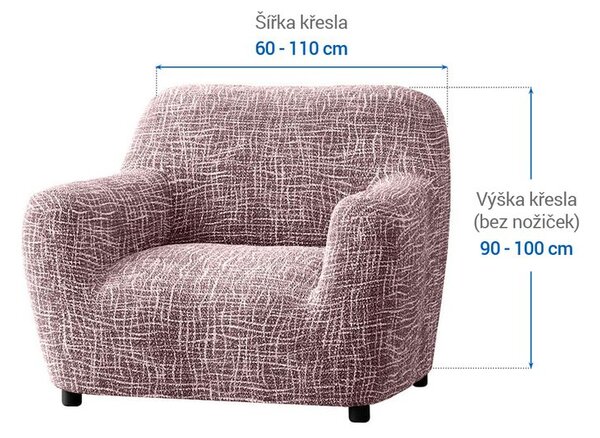 Bielastické poťahy GRAFITI NOVÉ gaštanovo hnedé kreslo (š. 60 - 110 cm)