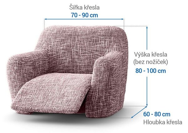 Bielastické poťahy GRAFITI NOVÉ gaštanovo hnedé relaxačné kreslo (š. 70 - 90 cm)