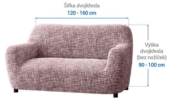 Bielastické poťahy GRAFITI NOVÉ gaštanovo hnedé dvojkreslo (š. 120 - 160 cm)