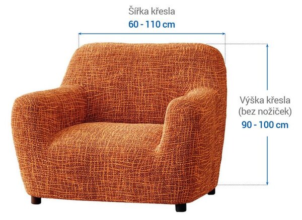 Bielastické poťahy GRAFITI NOVÉ tehlové kreslo (š. 60 - 110 cm)