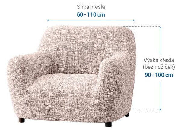 Bielastické poťahy GRAFITI NOVÉ béžové kreslo (š. 60 - 110 cm)