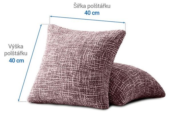 Bielastické poťahy GRAFITI NOVÉ gaštanovo hnedé obliečky na vankúšiky 2 ks (40 x 40 cm)