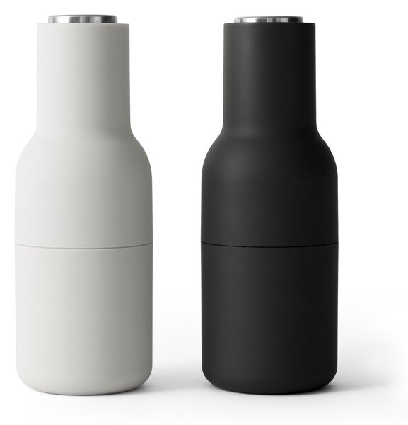 Mlynčeky na soľ a korenie Bottle, Ash / Carbon, Steel Lid, set 2ks – Audo Copenhagen
