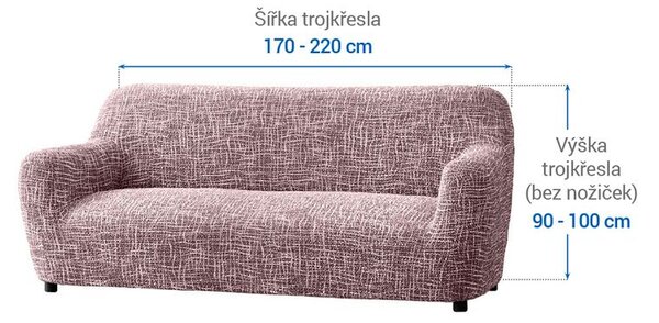 Bielastické poťahy GRAFITI NOVÉ gaštanovo hnedé trojkreslo (š. 170 - 220 cm)
