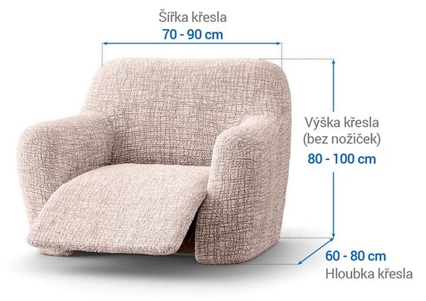 Bielastické poťahy GRAFITI NOVÉ béžové relaxačné kreslo (š. 70 - 90 cm)