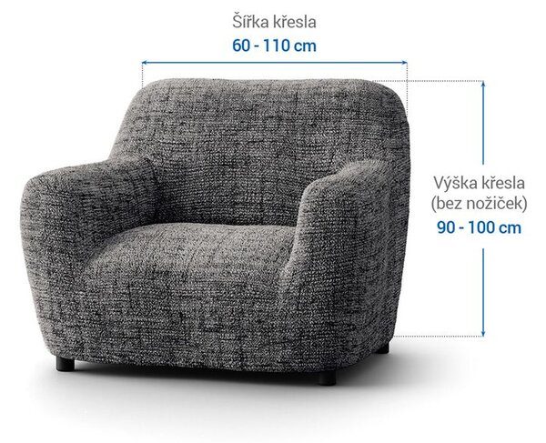 Bielastické poťahy VITTORIA šedá kreslo (š. 60 - 110 cm)