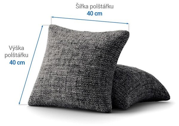 Bielastické poťahy VITTORIA šedá obliečky na vankúšiky 2 ks (40 x 40 cm)