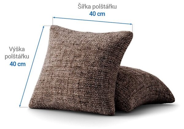 Bielastické poťahy VITTORIA hnedá obliečky na vankúšiky 2 ks (40 x 40 cm)